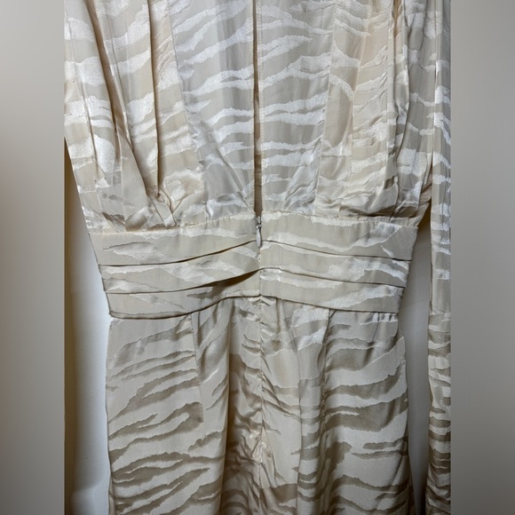 NWT Ronny Kobo Lillian Tapioca Zebra Silk Blend Puff Sleeve Mini Dress Size XS - Picture 14 of 17